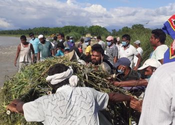 बर्दियाको राजापुरस्थित टिहुनी र तिघ्रामा नदी कटान रोकिएन