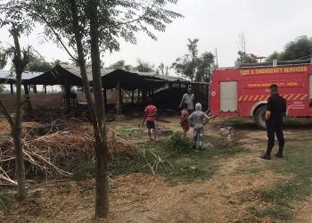 जय महाबिर मल्टि प्रपोज एग्रो फर्मको गोदाममा आगलागि