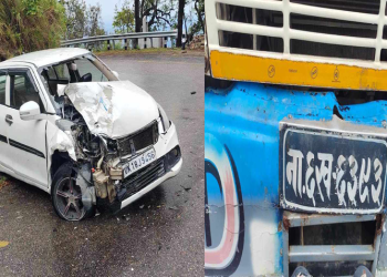 कैलालीमा ट्रक र कार एक आपसमा ठोक्किदा दुर्घटना